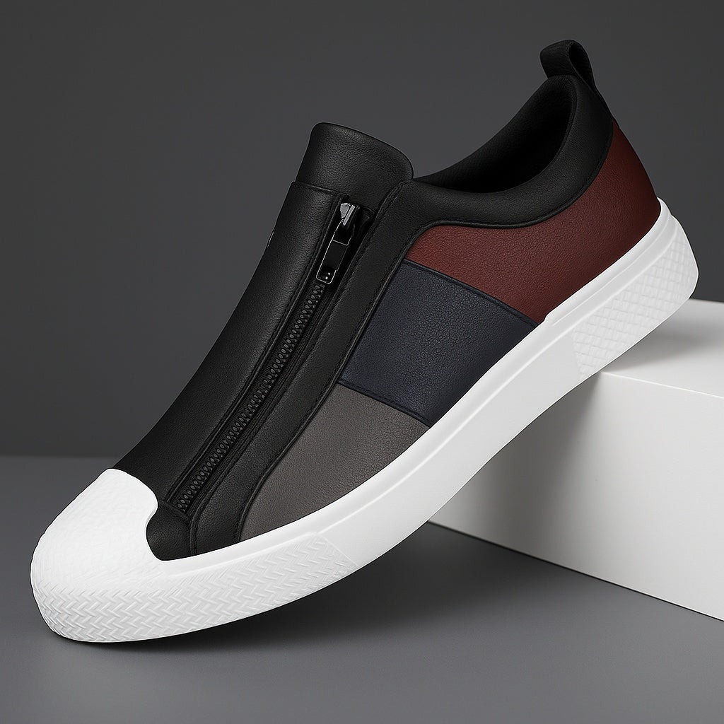 Grayson™ | Zapatillas de piel sin cordones con cremallera