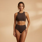Ava™ | Bikini deportivo de tiro alto con estampado tropical