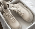 Jessica™ | Botas militares de plataforma con cordones y hebillas