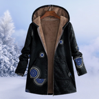 Josie™ | Chaqueta larga de borreguito estampada con capucha