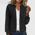 Lillian™ | Jersey de punto gofrado con capucha y cremallera