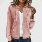 Lillian™ | Jersey de punto gofrado con capucha y cremallera