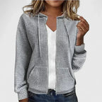 Lillian™ | Jersey de punto gofrado con capucha y cremallera