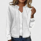 Lillian™ | Jersey de punto gofrado con capucha y cremallera