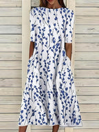 Marina - Vestido midi fluido con estampado floral - vista 5