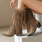 Eliza™ | Botas camperas altas con flecos