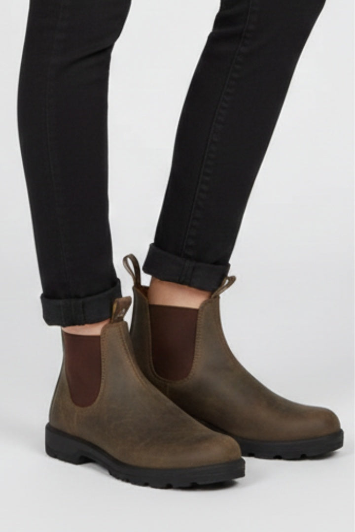Maya™ | Botas Chelsea de piel con suela gruesa