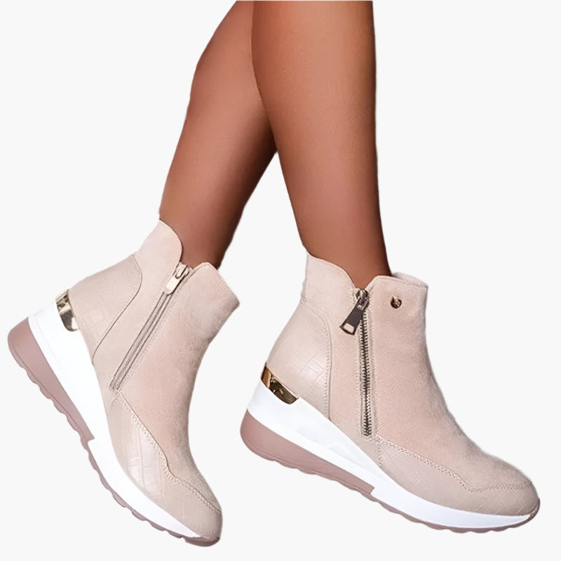 Tessa™ | Botines de plataforma con cremallera y punta redonda