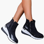 Tessa™ | Botines de plataforma con cremallera y punta redonda