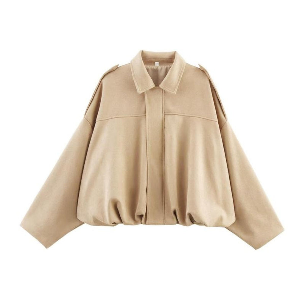 Phoebe™ | Chaqueta bomber oversize de antelina para mujer