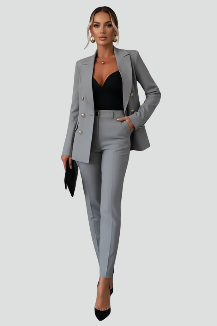 Reagan™ | Traje de blazer cruzado y pantalón ajustado