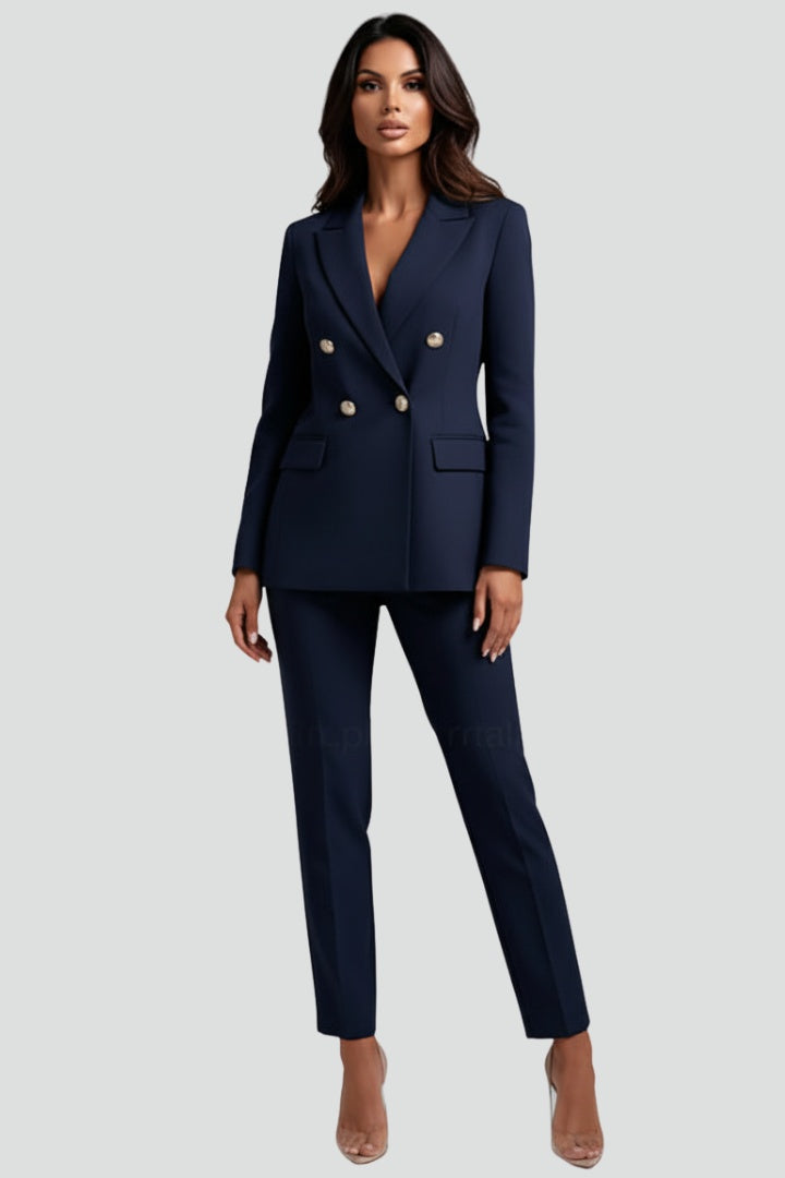Reagan™ | Traje de blazer cruzado y pantalón ajustado