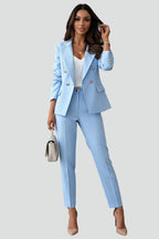 Reagan™ | Traje de blazer cruzado y pantalón ajustado