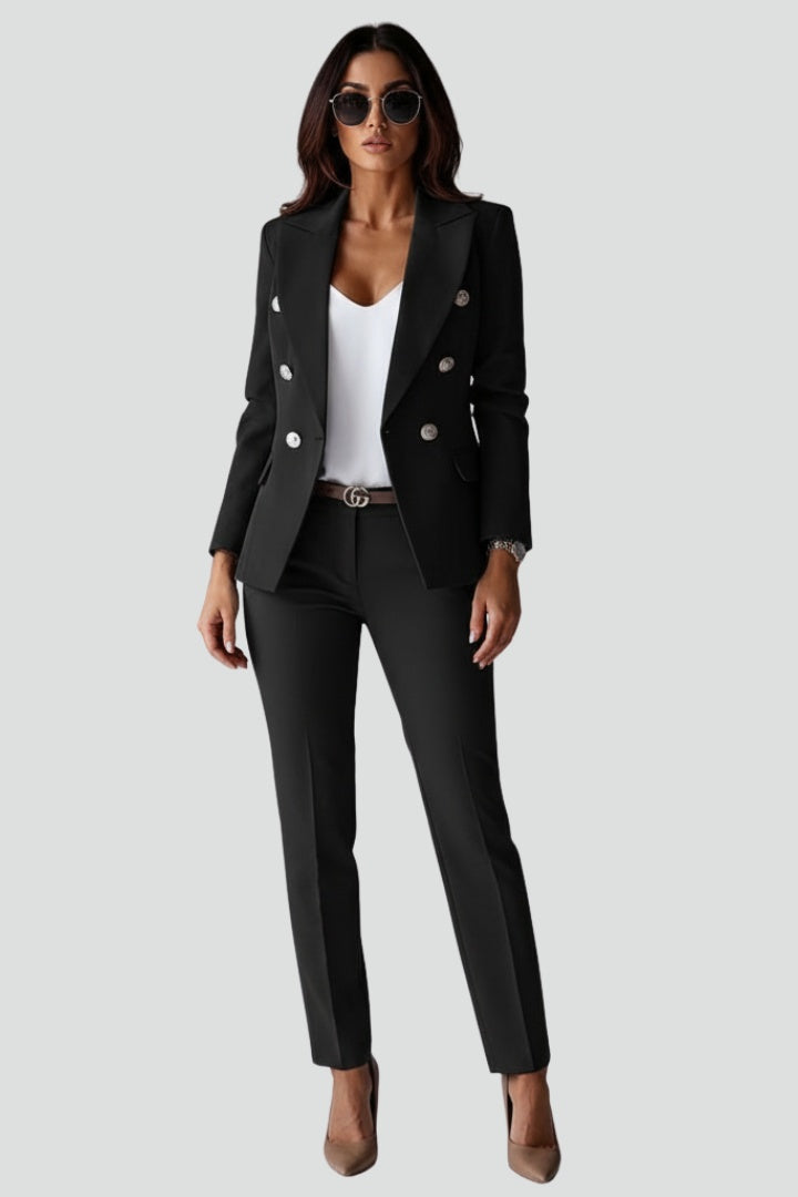 Reagan™ | Traje de blazer cruzado y pantalón ajustado