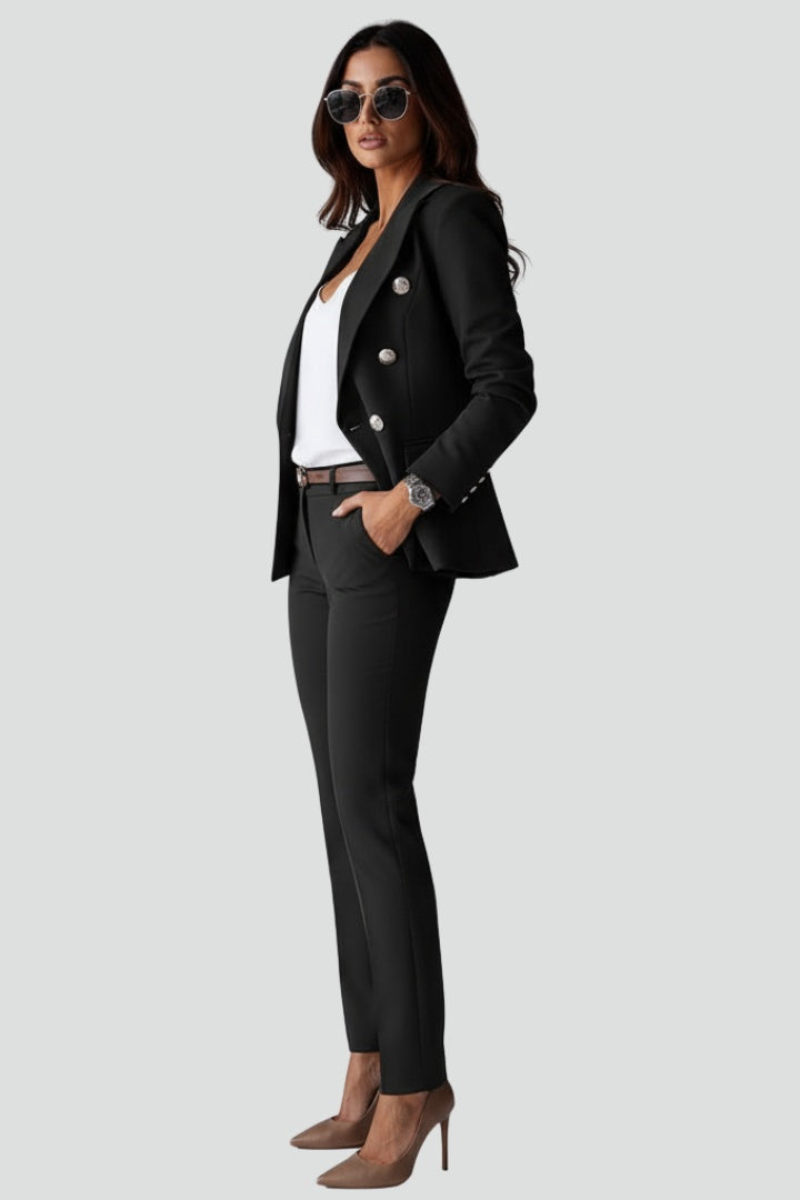 Reagan™ | Traje de blazer cruzado y pantalón ajustado