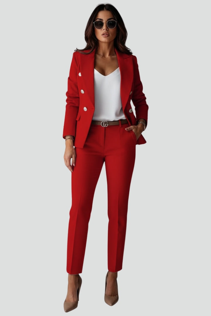 Reagan™ | Traje de blazer cruzado y pantalón ajustado