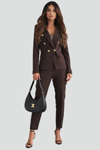 Reagan™ | Traje de blazer cruzado y pantalón ajustado