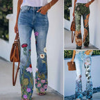 Eden™ | Vaqueros flare de tiro alto con estampado floral