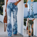 Eden™ | Vaqueros flare de tiro alto con estampado floral