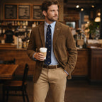 Ethan™ | Blazer de pana con solapa y forro estampado