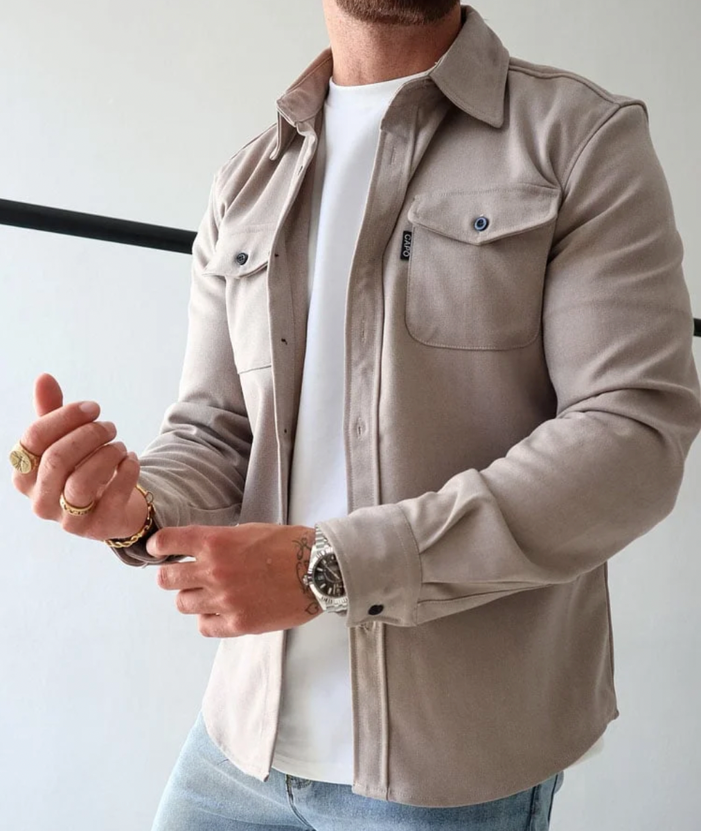 Malcolm™ | Camisa vaquera de manga larga con bolsillos