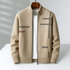 Jason™ | Chaqueta de punto de cachemira con cremallera y jacquard