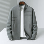 Jason™ | Chaqueta de punto de cachemira con cremallera y jacquard