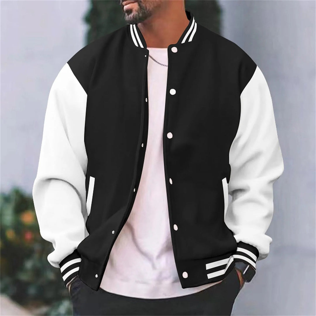 Trevor™ | Chaqueta varsity bicolor con botones de presión