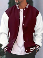 Trevor™ | Chaqueta varsity bicolor con botones de presión