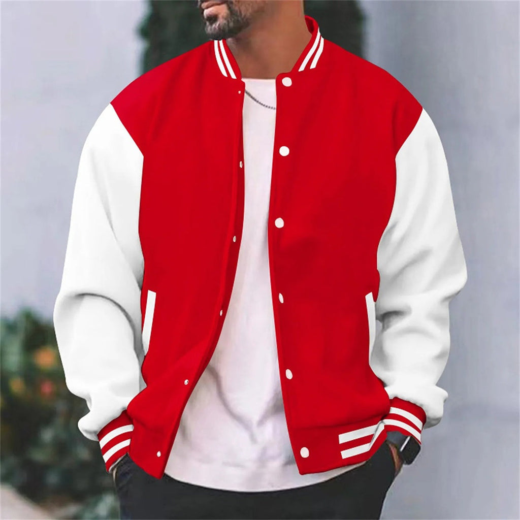 Trevor™ | Chaqueta varsity bicolor con botones de presión
