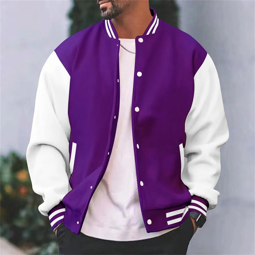 Trevor™ | Chaqueta varsity bicolor con botones de presión