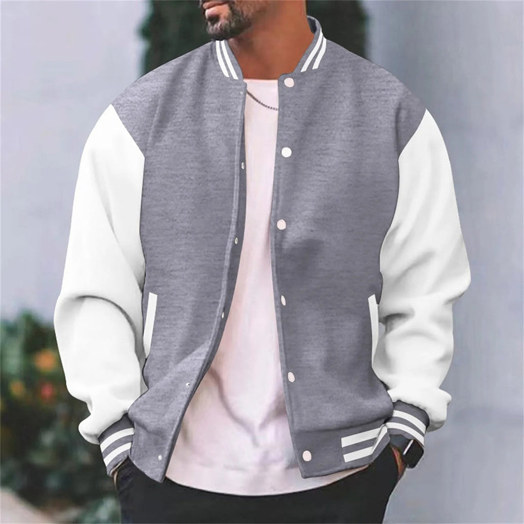 Trevor™ | Chaqueta varsity bicolor con botones de presión