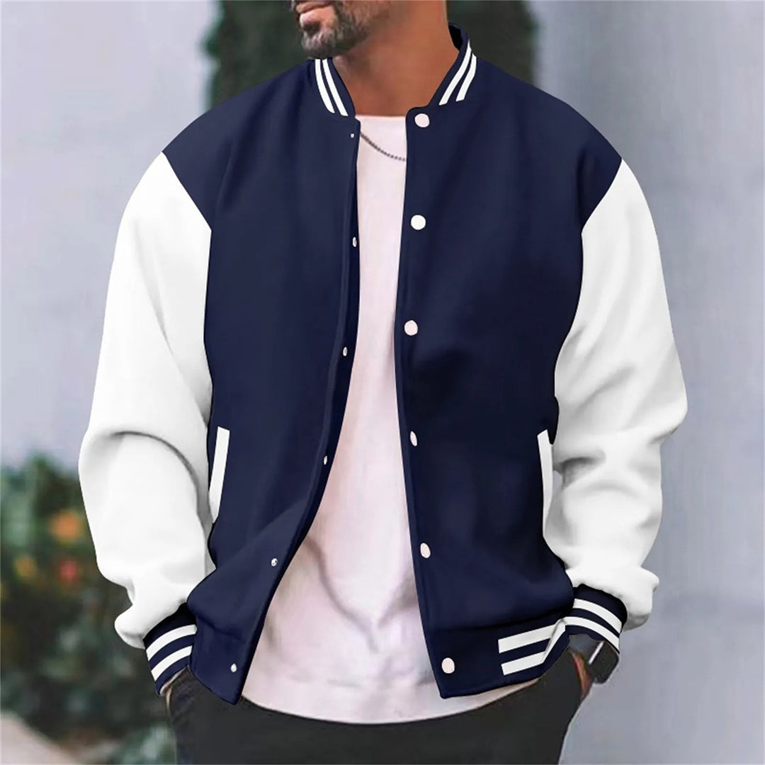 Trevor™ | Chaqueta varsity bicolor con botones de presión