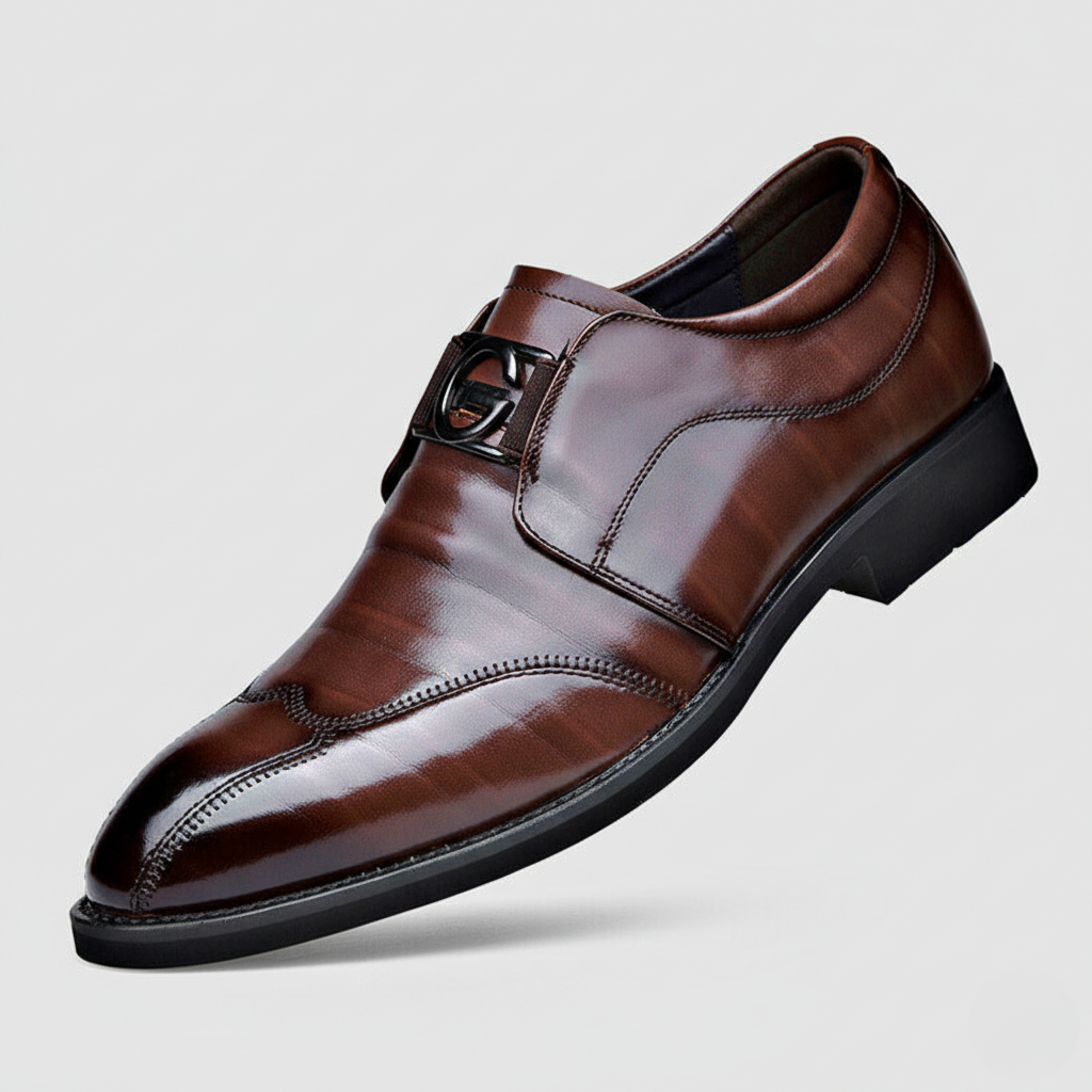 Jason™ | Zapatos de vestir de piel sin cordones con hebilla