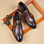 Jason™ | Zapatos de vestir de piel sin cordones con hebilla