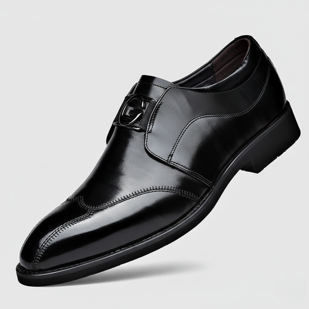 Jason™ | Zapatos de vestir de piel sin cordones con hebilla