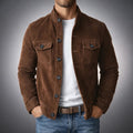 Troy™ | Chaqueta de ante con cuello mao y bolsillos