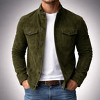 Troy™ | Chaqueta de ante con cuello mao y bolsillos