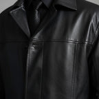 Shane™ | Chaqueta larga de piel con cuello solapa