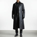 Shane™ | Chaqueta larga de piel con cuello solapa