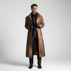 Shane™ | Chaqueta larga de piel con cuello solapa