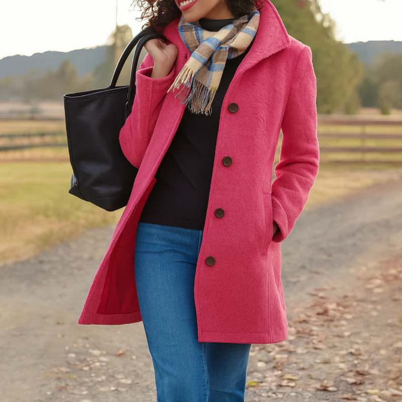 Catherine™ | Abrigo elegante de mezcla de lana con solapas