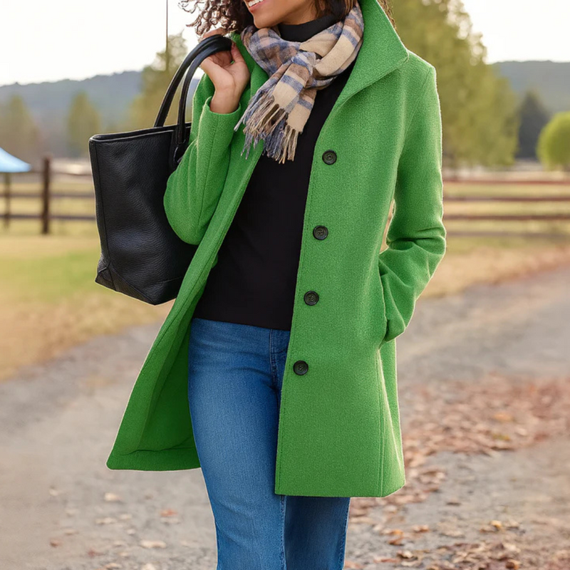 Catherine™ | Abrigo elegante de mezcla de lana con solapas