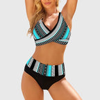 Delilah™ | Bikini cruzado estampado de tiro alto