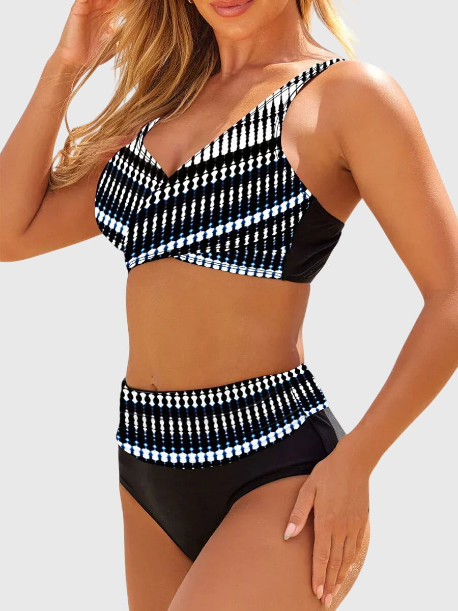 Delilah™ | Bikini cruzado estampado de tiro alto