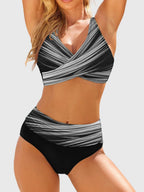 Delilah™ | Bikini cruzado estampado de tiro alto