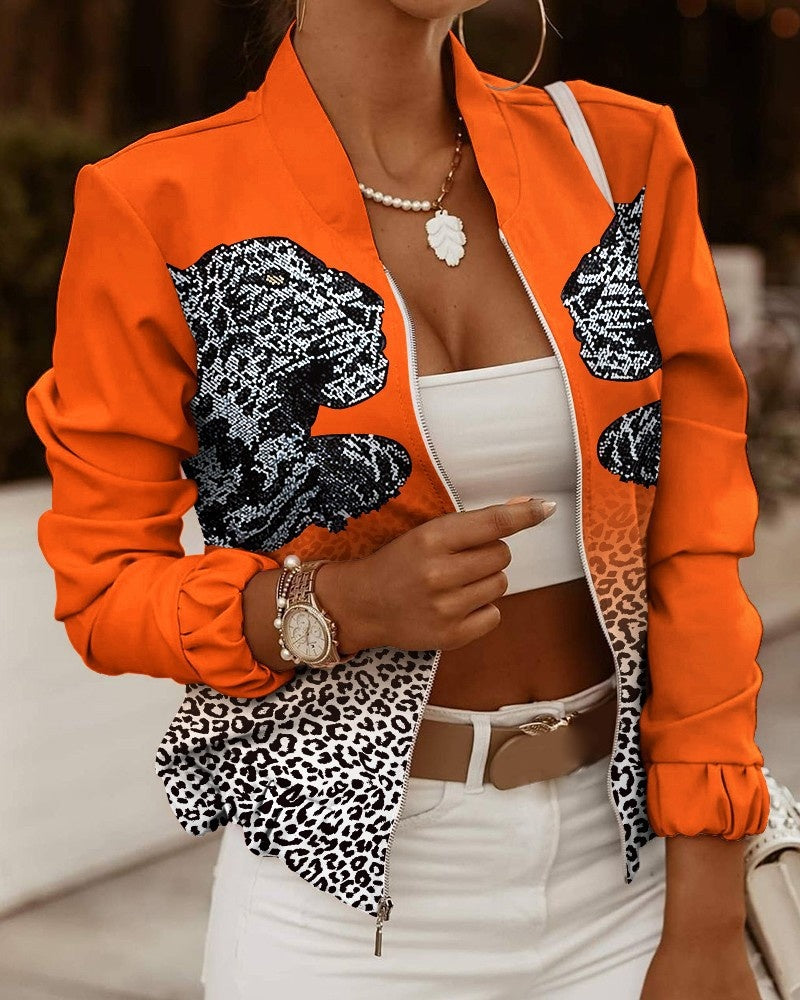 Michelle™ | Chaqueta bomber de mujer con estampado floral