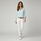 Maeve™ | Camisa blanca de manga larga con cuello clásico