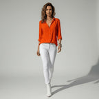Maeve™ | Camisa blanca de manga larga con cuello clásico
