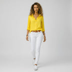 Maeve™ | Camisa blanca de manga larga con cuello clásico